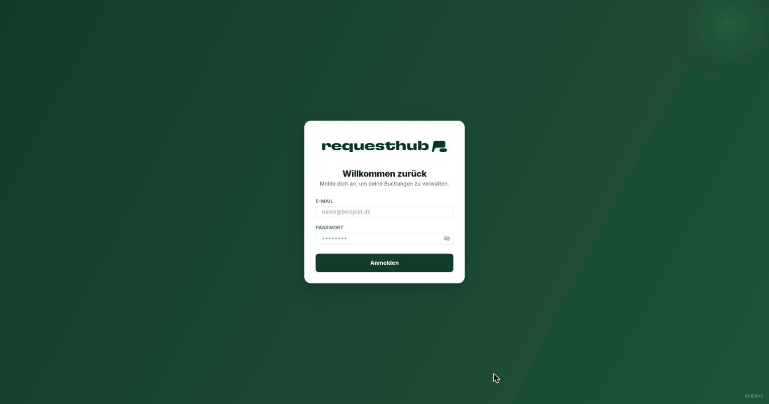 Der Login-Screen deiner Mandanten-Adresse
