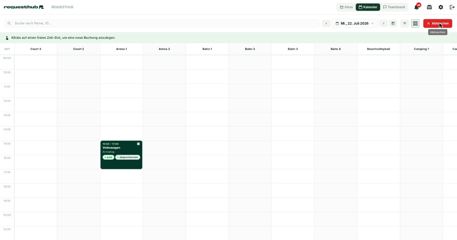 Quick-Add-Modus mit Banner und freien Slots